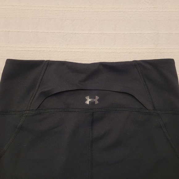 Women's Under Armour Crop Leggings- Black - Picture 3 of 5